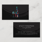 Modern Art Deco Wijnflesglas Visitekaartje (Voorkant / Achterkant)