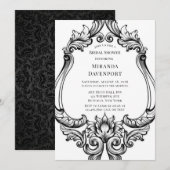 Modern Art Deco zwart gebladerte Vrijgezellenfeest Kaart (Voorkant / Achterkant)