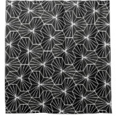 Modern Art Deco Zwart Wit Geometrisch patroon Douchegordijn (Voorkant)