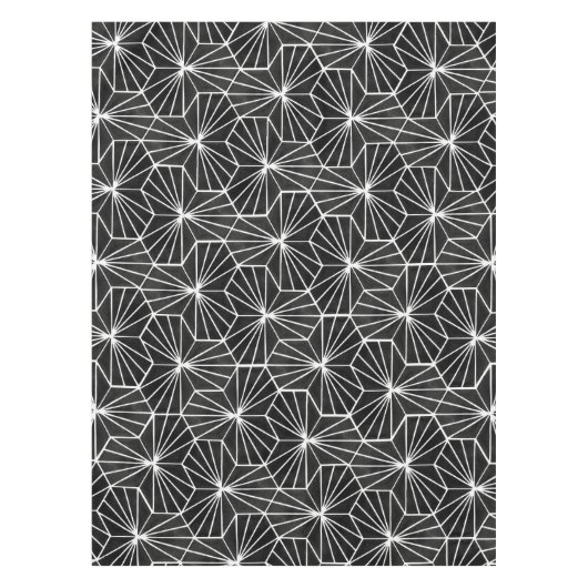 Modern Art Deco Zwart Wit Geometrisch patroon Tafelkleed (Voorkant)