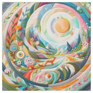 Modern Art Faux Borduurwerk Lente Landschap Stof