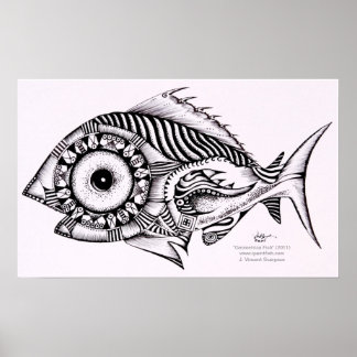 Modern Art Fish Poster / Design, Geometrica van V