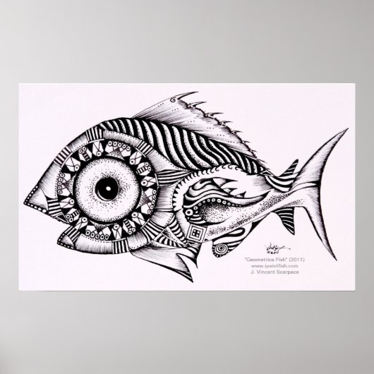 Modern Art Fish Poster / Design, Geometrica van V (Voorkant)