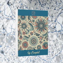 Modern Art Floral Motieven Logo Naam Gepersonalise