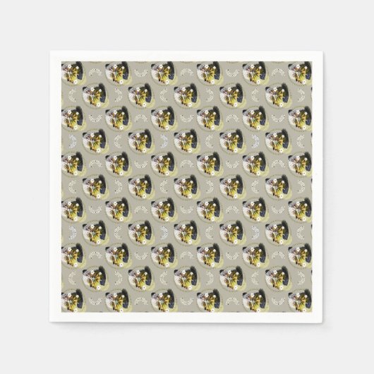Modern Art Floral Pattern - Levendig en harmonieus Servet (Voorkant)