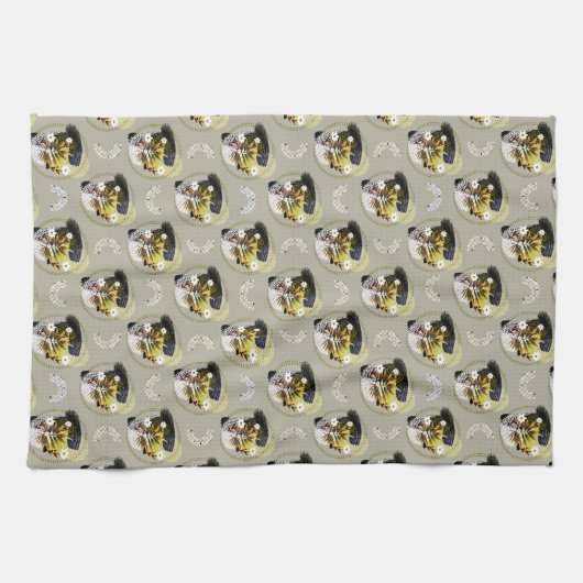 Modern Art Floral Pattern - Levendig en harmonieus Theedoek (Horizontaal)