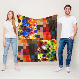 Modern Art Fusion Fleece Deken