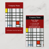 Modern Art Geïnspireerd Visitekaartje rood (Voorkant / Achterkant)