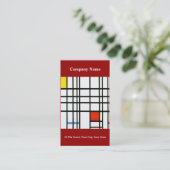 Modern Art Geïnspireerd Visitekaartje rood (Staand voorkant)