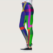 Modern Art Graphic Kleurenblok Artistieke Leggings (Links)