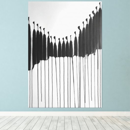 Modern ART Impersonal Society Canvas Afdruk (Insitu (Houten vloer))