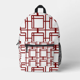 Modern Art Inspired Geometric White Backpack Bedrukte Rugzak