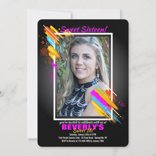 Modern Art Lijst Fotouitnodiging Kaart (Voorkant)