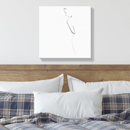 Modern Art Line Tekening Canvas (Insitu (Slaapkamer))