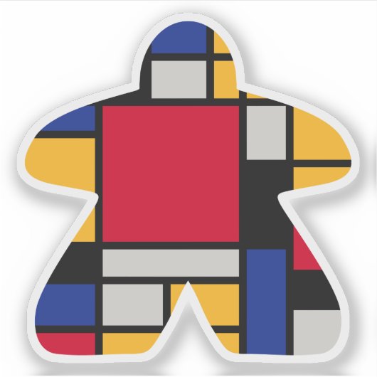 Modern Art Meeple Vinyl Sticker (Voorkant)
