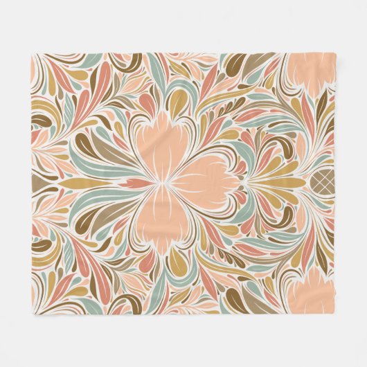 Modern Art Nouveau Boho Pattern Fleece Deken (Voorkant (Horizontaal))