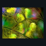 Modern Art Print Golden Bough<br><div class="desc">Brightly colored modern slightly abstract design of a branch with golden globes.</div>