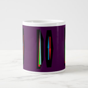 Modern Art punten en pijlen op donker paarse Grote Koffiekop