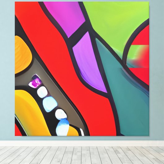 Modern art representative of our society canvas afdruk (Insitu (Houten vloer))