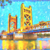 Modern Art Sacramento Tower Bridge Sticker (Voorkant)