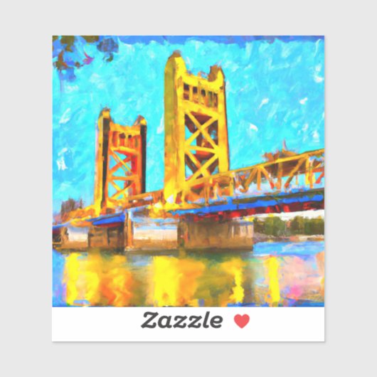 Modern Art Sacramento Tower Bridge Sticker (Vel)