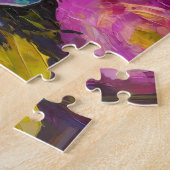 Modern Art Still Life Abstracte schedel en bloemen Legpuzzel (Zijkant)