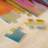 Modern Art Still Life Abstracte schedel en bloemen Legpuzzel (Zijkant)