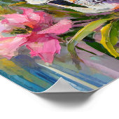 Modern Art Still Life Abstracte schedel en bloemen Poster (Hoek)