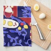 Modern Art Stilleven met citroenen en wijn Theedoek (Quarter Fold)