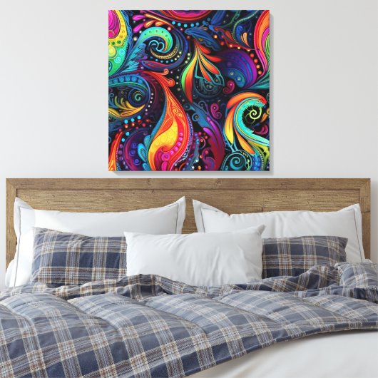 Modern Art Stretched Canvas Print (Insitu (Slaapkamer))