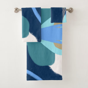 Modern Art Surprise Boy Gold Lettering Baby shower Bad Handdoek