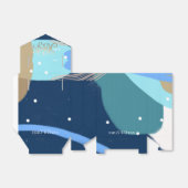 Modern Art Surprise Boy Gold Lettering Baby shower Bedankdoosjes (Uitgevouwen)