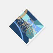 Modern Art Surprise Boy Gold Lettering Baby shower Servet (Hoek)