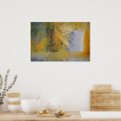 Modern Art Yellow Abstract Art Paint Print Poster (Keuken)