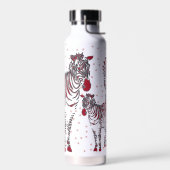 Modern Art Zebras Moeder Babies Red Snowflakes Waterfles (Links)