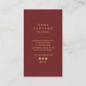 Modern ArtDeco Gold Verticaal Visitekaartje (Achterkant)