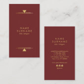 Modern ArtDeco Gold Verticaal Visitekaartje (Voorkant / Achterkant)