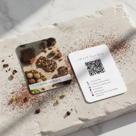 Modern Artisan Chocolate Brand QR Code  Visitekaartje