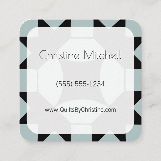 Modern Artisanaal Dekbed Vierkante Visitekaartje (Achterkant)