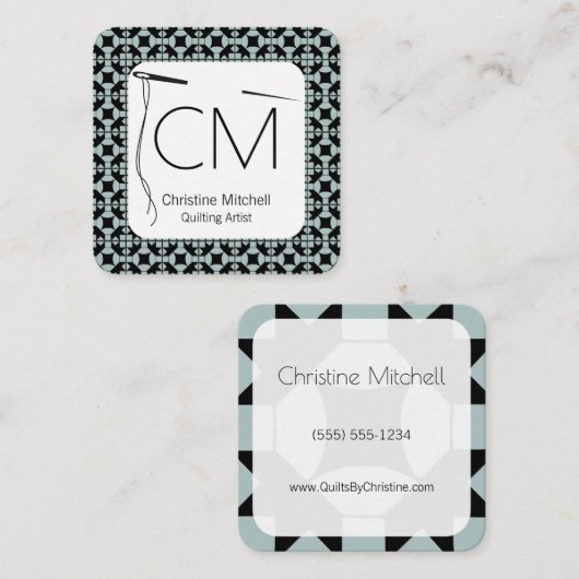 Modern Artisanaal Dekbed Vierkante Visitekaartje (Voorkant / Achterkant)