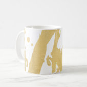 Modern Artist Abstract Faux Gold Brushstrokes Coff Koffiemok (Voorkant links)