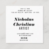 Modern Artist | Colorful | Paint Brushed  Vierkante Visitekaartje (Achterkant)