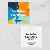 Modern Artist | Colorful | Paint Brushed Vierkante Visitekaartje (Voorkant / Achterkant)