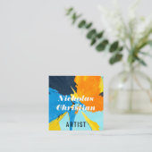 Modern Artist | Colorful | Paint Brushed Vierkante Visitekaartje (Staand voorkant)