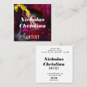 Modern Artist | Colorful | Paint Brushed  Vierkante Visitekaartje (Voorkant / Achterkant)