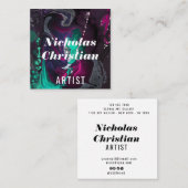 Modern Artist | Colorful | Paint Brushed  Vierkante Visitekaartje (Voorkant / Achterkant)