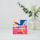 Modern Artist | Colorful | Paint Brushed  Vierkante Visitekaartje (Staand voorkant)