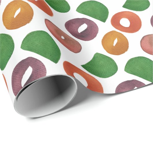 Modern Artistic Autumn Colorful Pattern Cadeaupapier (Rol Hoek)