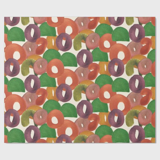 Modern Artistic Autumn Colorful Pattern Cadeaupapier (Vlak)