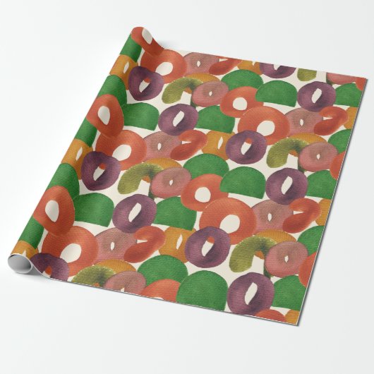 Modern Artistic Autumn Colorful Pattern Cadeaupapier (Uitgerold)